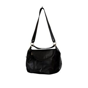 ONNA EHRLICH Rachel Black Leather Tassel Shoulder Bag Designer Style Hobo Purse